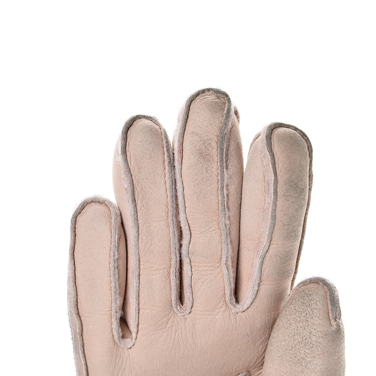 Chanel Shearling Quilted CC Gloves 7.5 Light Pink 8 of 13