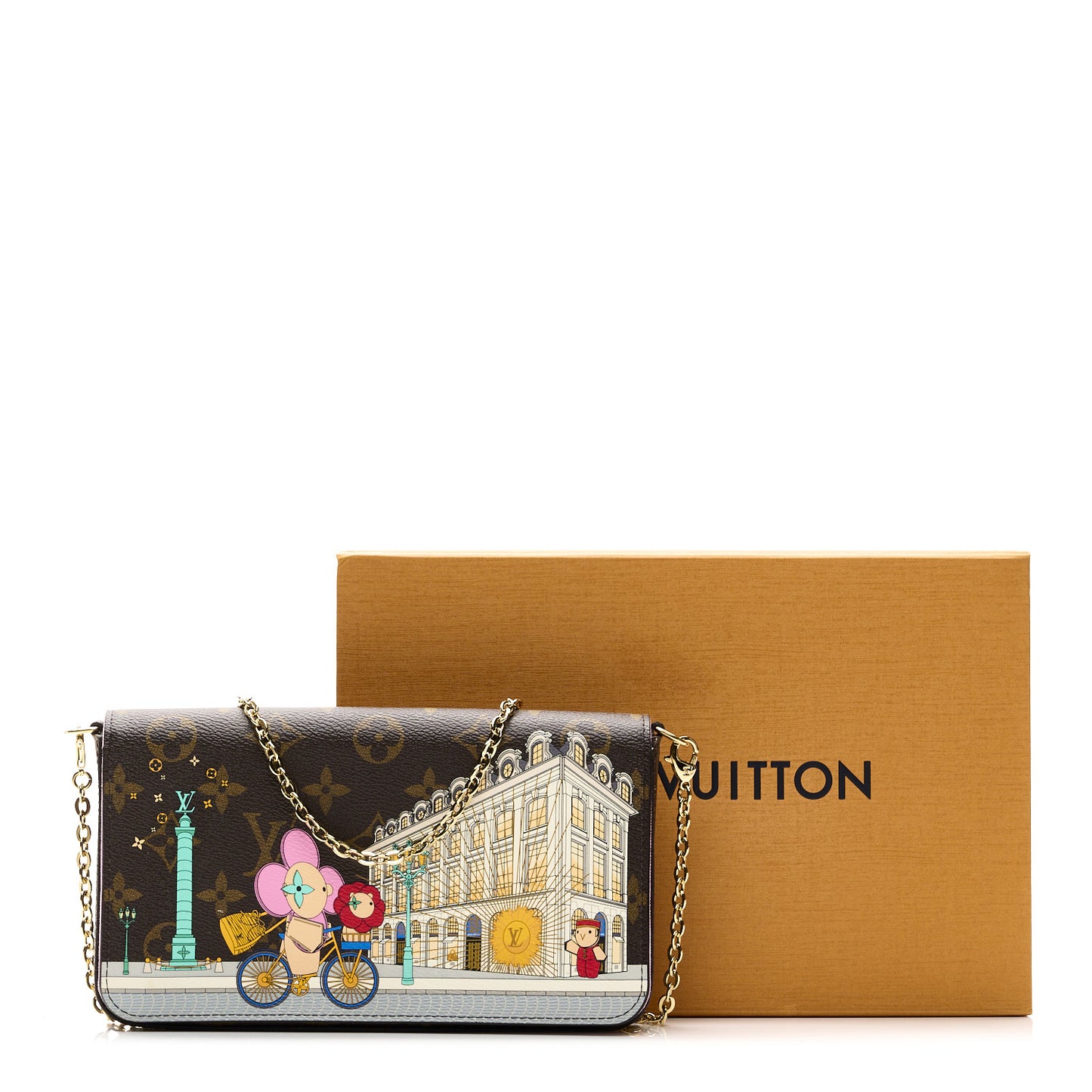 Monogram 2022 Christmas Animation Paris Pochette Felicie Chain Wallet Pink