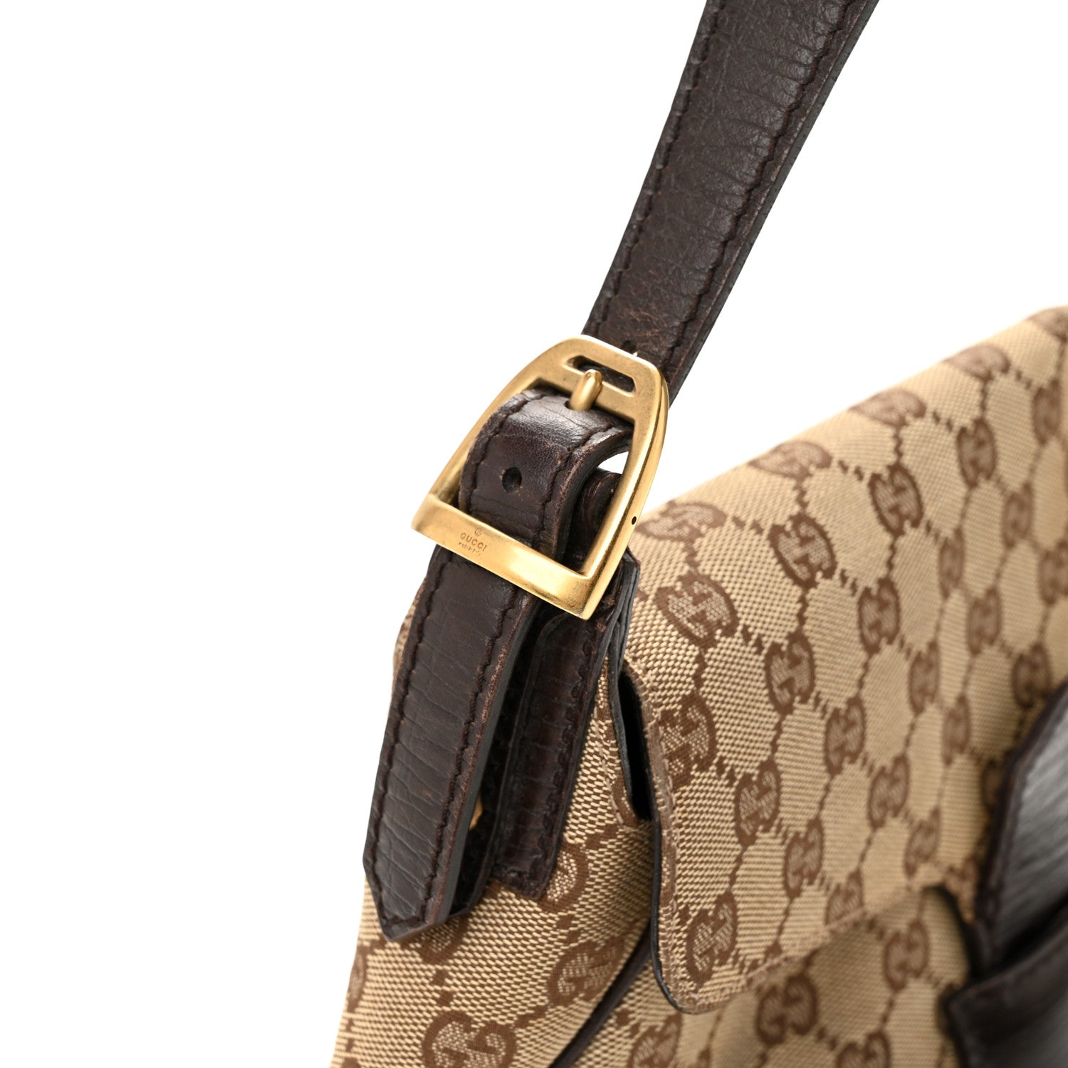 Gucci Monogram Horsebit Chain Flap Shoulder Bag Brown 12 of 15