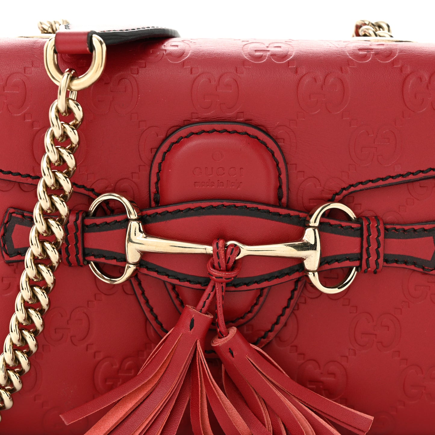 Guccissima Mini Emily Chain Shoulder Bag Red