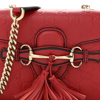 Gucci Guccissima Mini Emily Chain Shoulder Bag Red 8 of 11