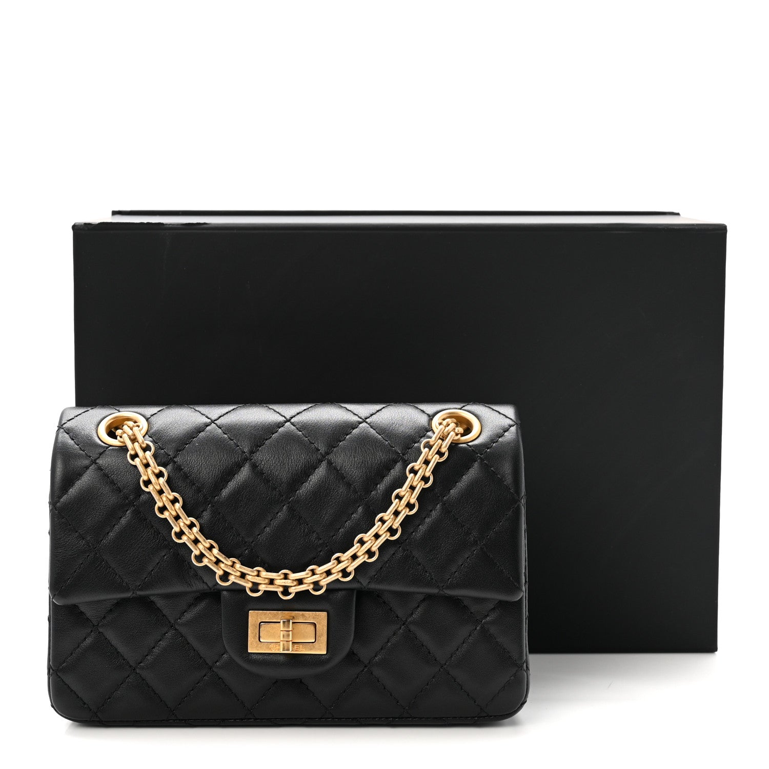 Chanel Aged Calfskin Quilted 2.55 Reissue Mini Flap Black 11 of 11
