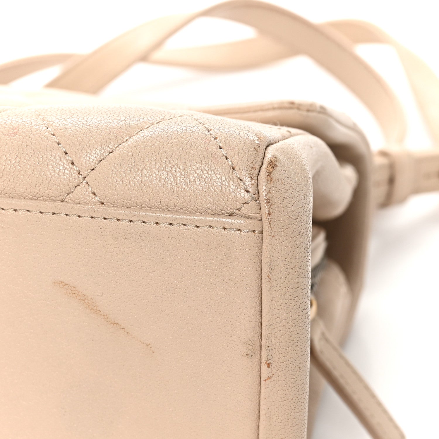 Chanel Shiny Sheepskin Quilted Small Trapezio Flap Beige 13 of 13