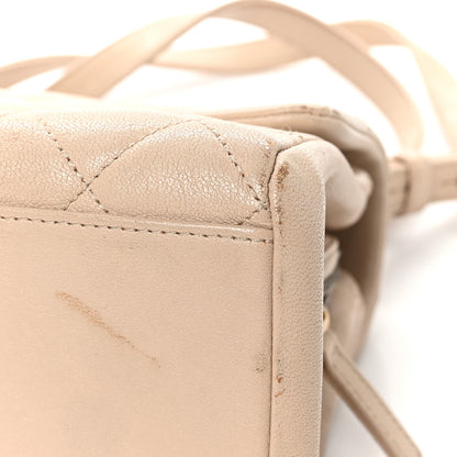 Chanel Shiny Sheepskin Quilted Small Trapezio Flap Beige 13 of 13