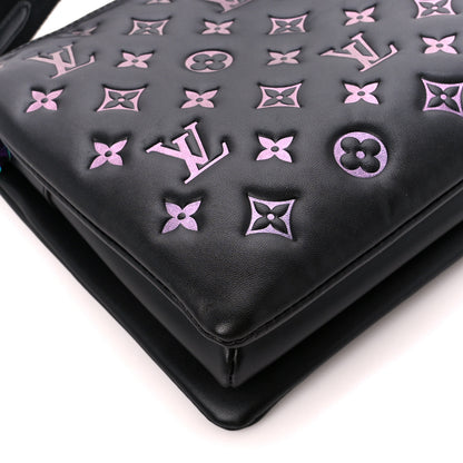 Louis Vuitton Lambskin Embossed Monogram LV Ski Coussin PM Black Multicolor 11 of 12