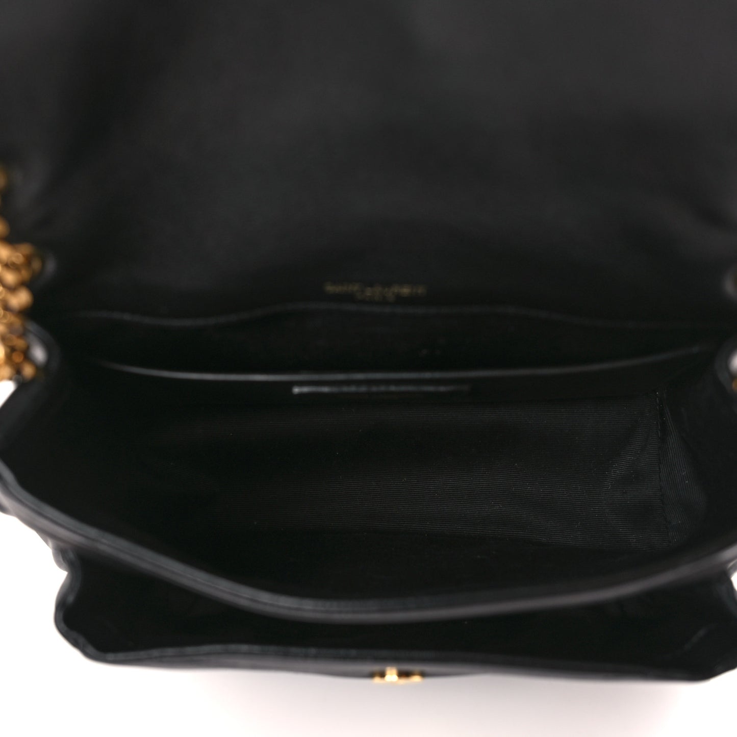 Lambskin Matelasse Monogram Baby Niki Chain Satchel Black