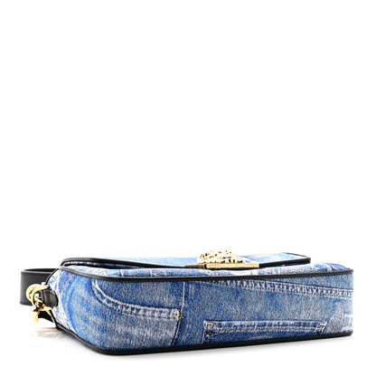 Fendi X VERSACE Denim Fendace Patchwork Baguette Blue 4 of 9