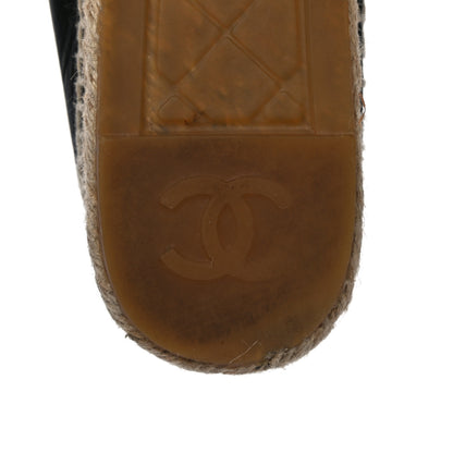 Chanel Lambskin CC Espadrilles 37 Black 9 of 19