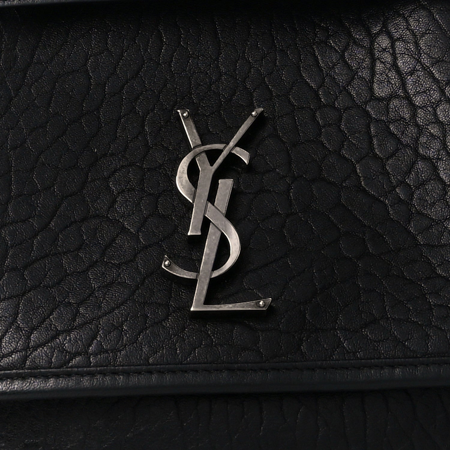 Saint Laurent Grained Lambskin Monogram Medium Niki Chain Satchel Black 9 of 11