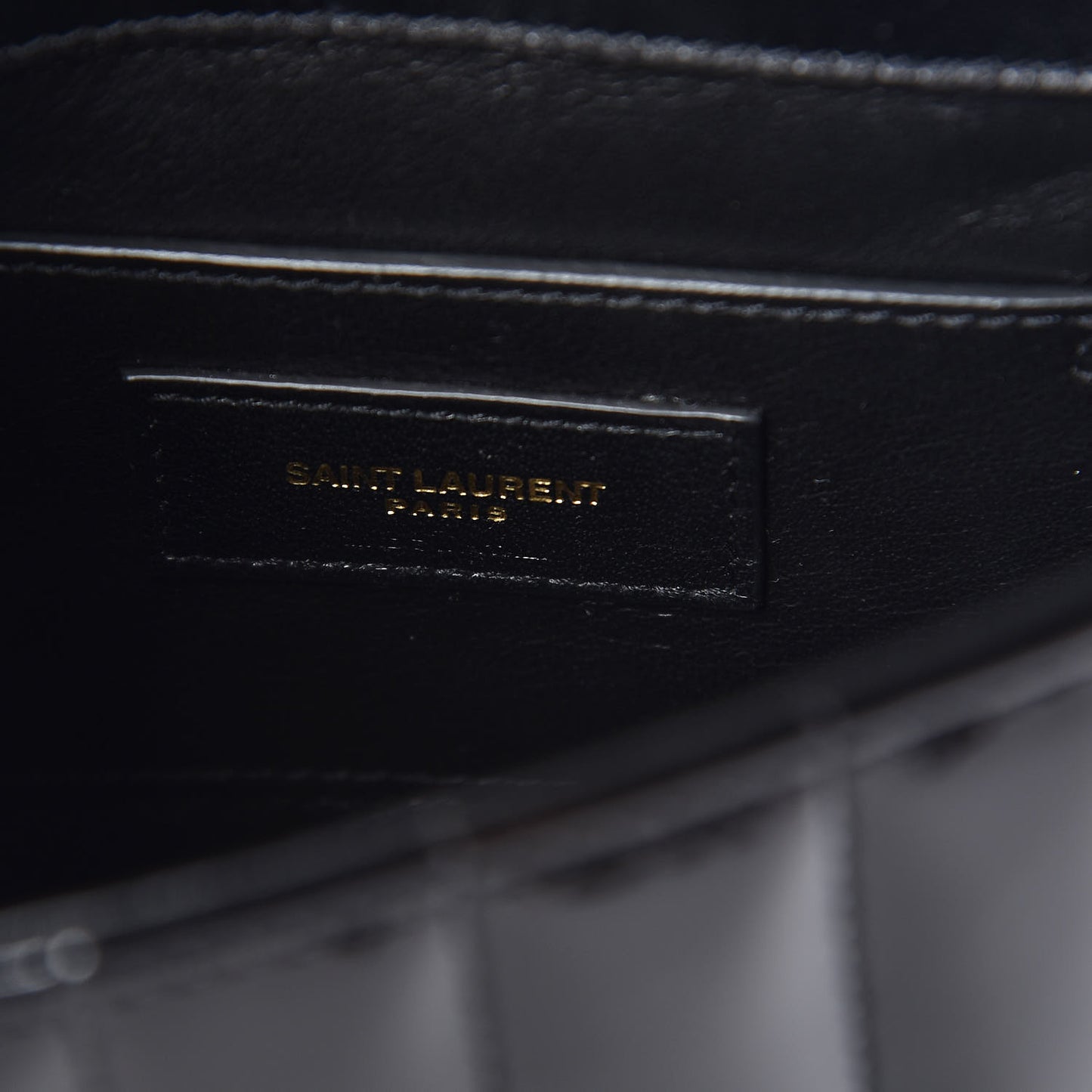 Patent Calfskin Matelasse Monogram Small Vicky Chain Bag Black