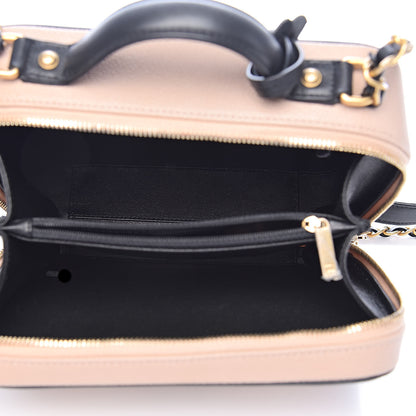 Chanel Caviar Quilted Medium CC Filigree Vanity Case Beige Black 5 of 10