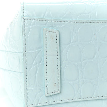 Givenchy Calfskin Crocodile Embossed Mini Antigona Lock Sky Blue 8 of 14