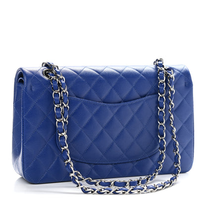 Chanel Caviar Quilted Medium Double Flap Blue 2 of 9