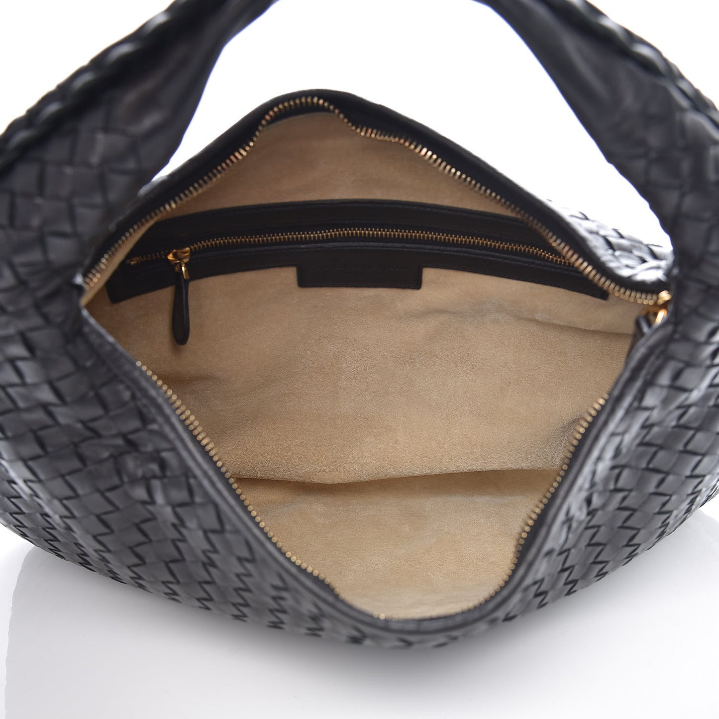 Nappa Intrecciato Medium Veneta Hobo Black