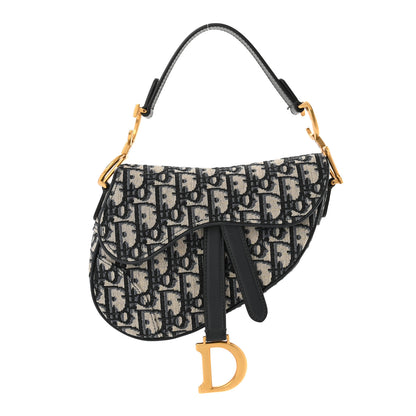 Christian Dior Oblique Mini Saddle Bag Blue 1 of 11