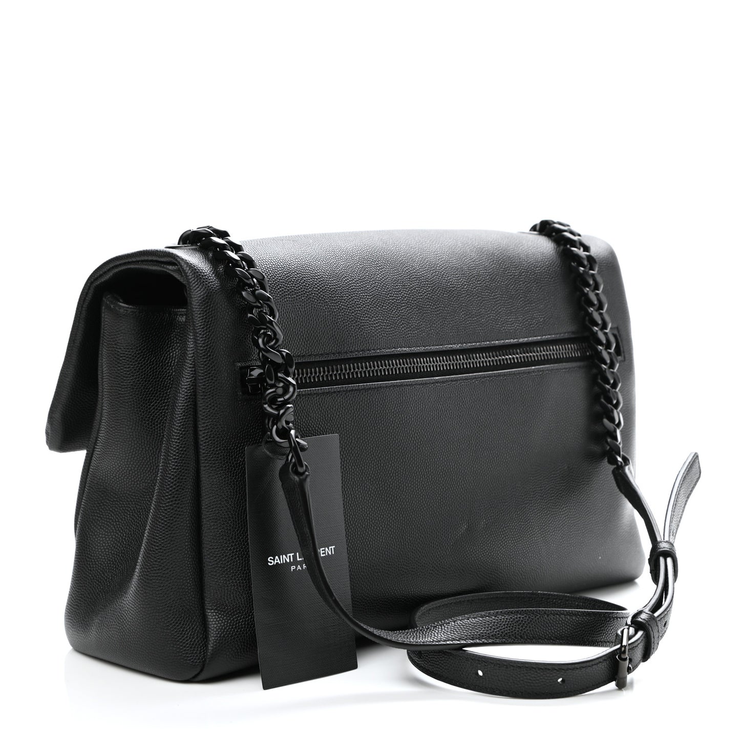 Grain De Poudre Medium West Hollywood Monogram Fold-Over Black