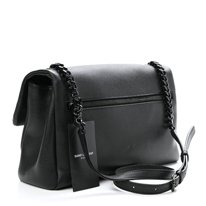 Saint Laurent Grain De Poudre Medium West Hollywood Monogram Fold-Over Black 3 of 11