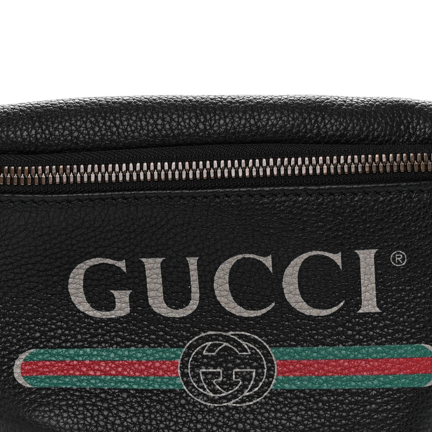 Grained Calfskin Small Logo Belt Bag Black