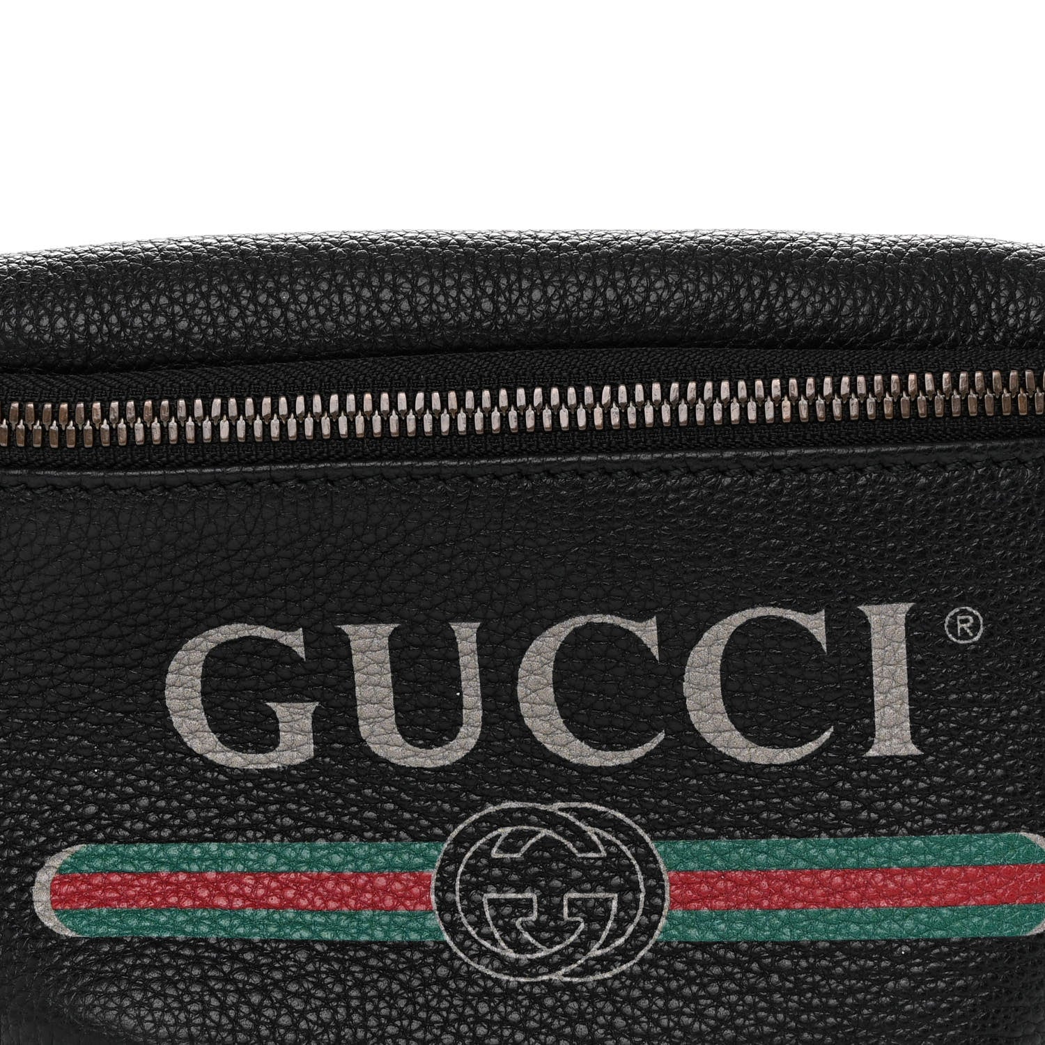 Gucci Grained Calfskin Small Logo Belt Bag Black 7 of 9