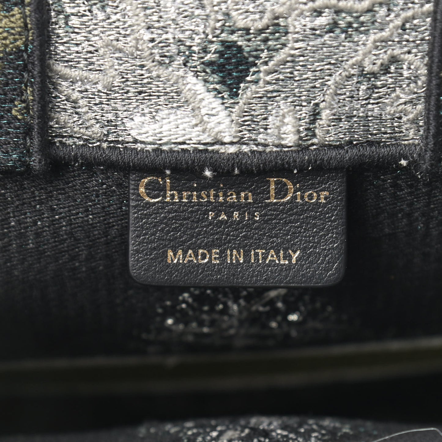 Canvas Tie And Dior Vertical Book Tote Green Multicolor