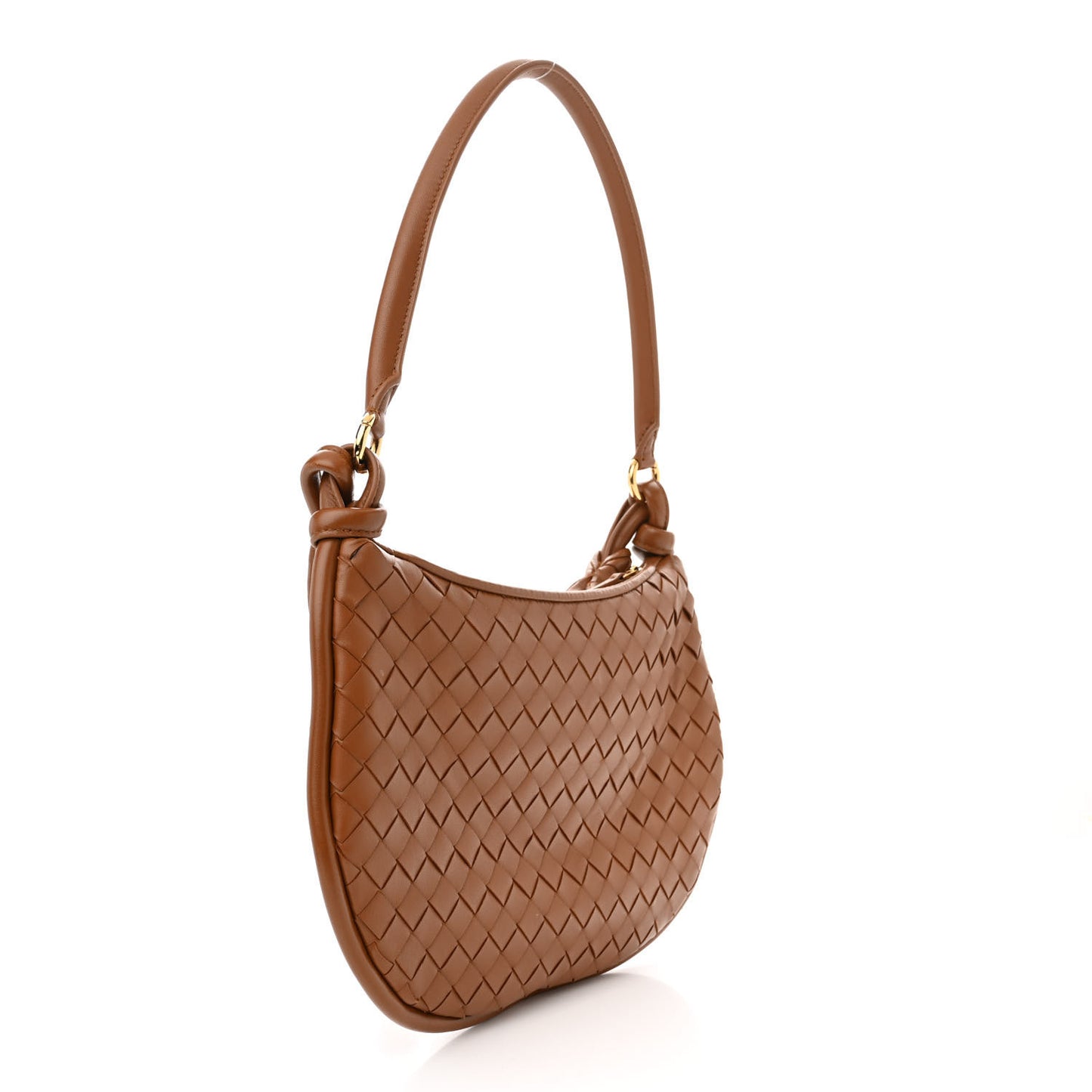 Nappa Intrecciato Medium Gemelli Cognac