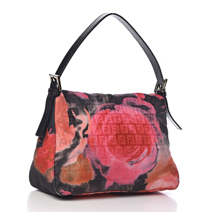 Fendi Zucchino Vitello Floral Forever Mama Baguette Black Multicolor 3 of 10