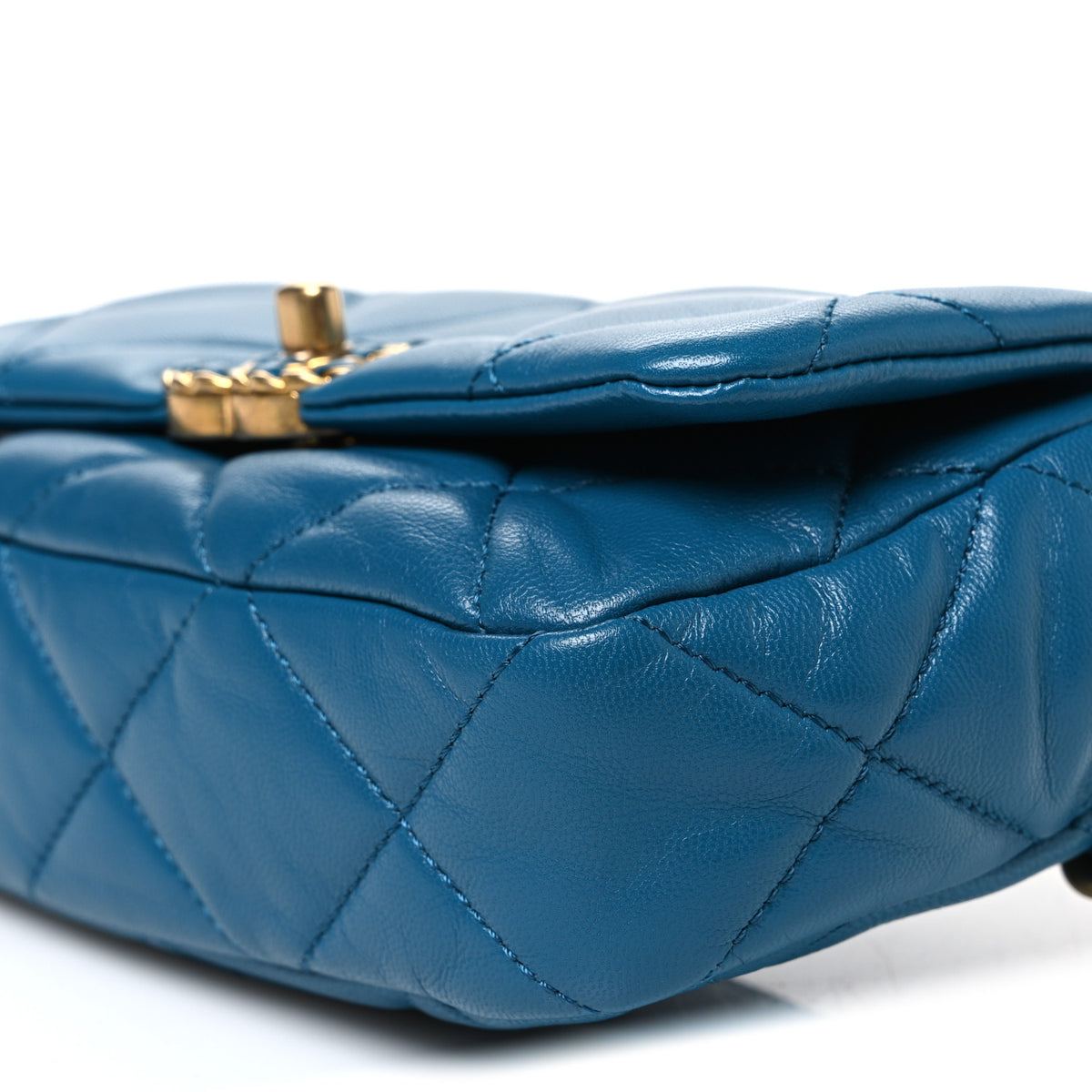 Chanel Lambskin Quilted Chanel 19 Waist Bag Blue 9 of 9