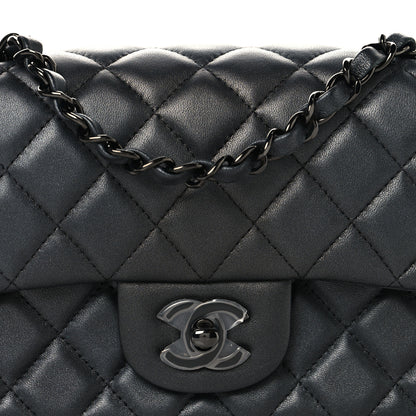 Chanel Pearly Lambskin Quilted Mini Rectangular Flap So Black 8 of 10