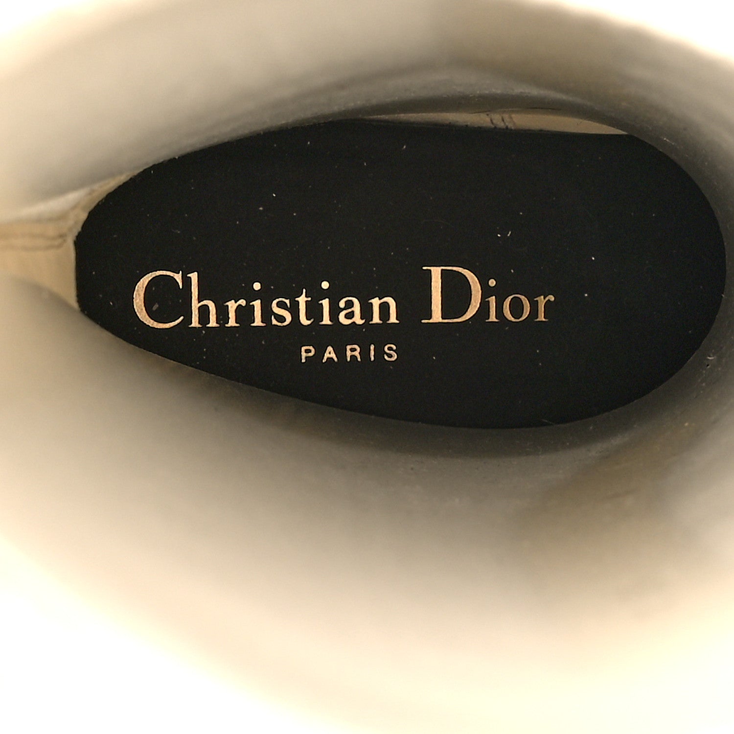 Christian Dior Calfskin Knit Fabric Diorland Combat Boots 38.5 Black White 6 of 7