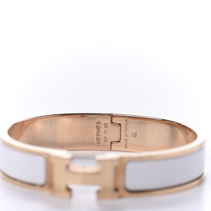 Hermes Enamel Narrow Clic Clac H Bracelet PM White 6 of 7