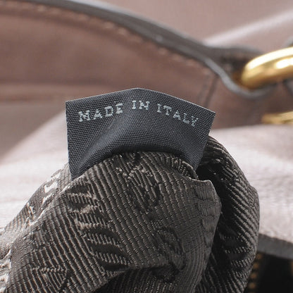 Prada Glace Calf Zippers Shoulder Bag Argilla 9 of 9