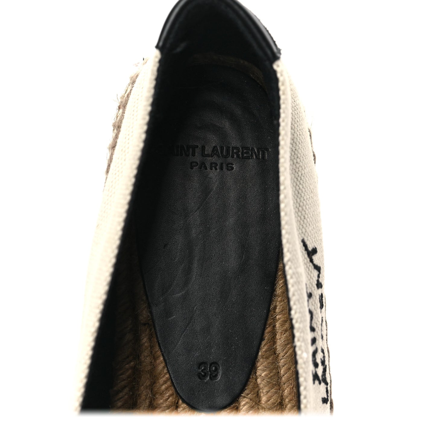 Canvas Nappa Elba Light Logo Embroidered Espadrilles 39 Ecru