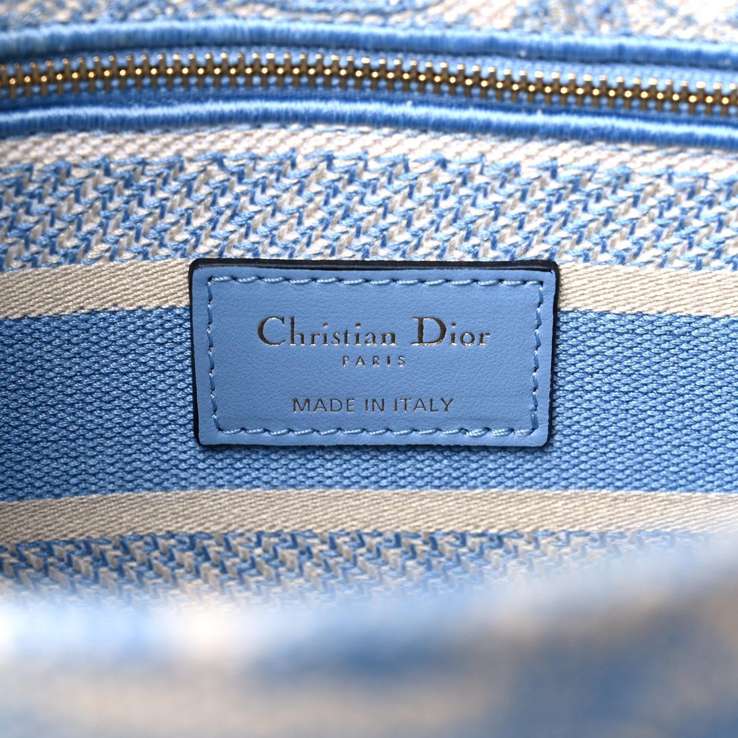 Canvas Toile De Jouy Embroidered Medium Lady D-Lite Blue