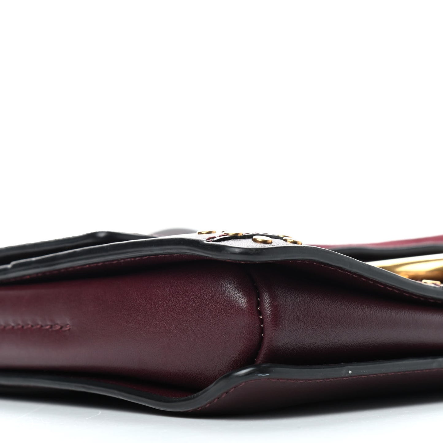 Suede Calfskin Studded Small Faye Shoulder Bag Dark Purple