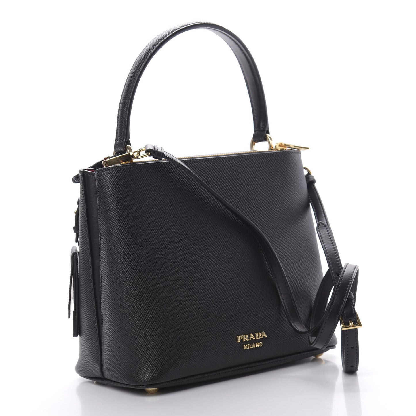 Saffiano Small Ingrid Top Handle Bag Black
