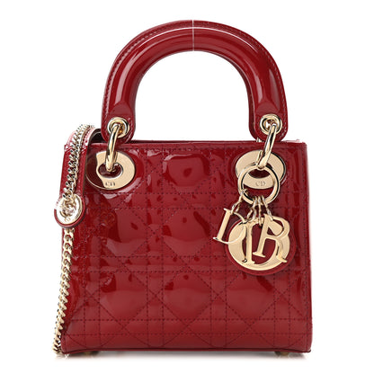 Christian Dior Patent Cannage Mini Lady Dior Red 1 of 11