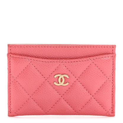 Chanel Metallic Caviar Quilted Card Holder Pink 1 of 11