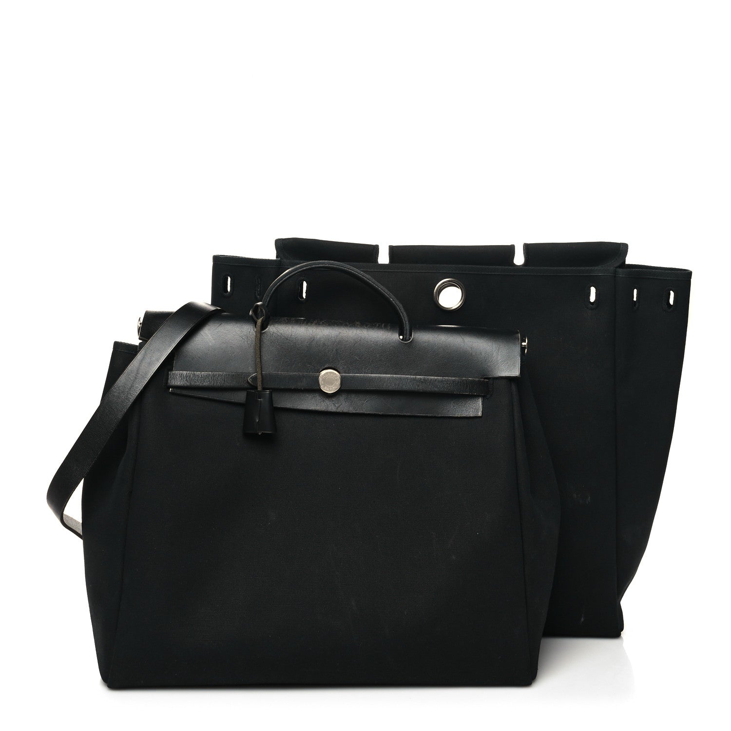 Hermes Toile Vache Calfskin Herbag 39 MM Black 2 of 14