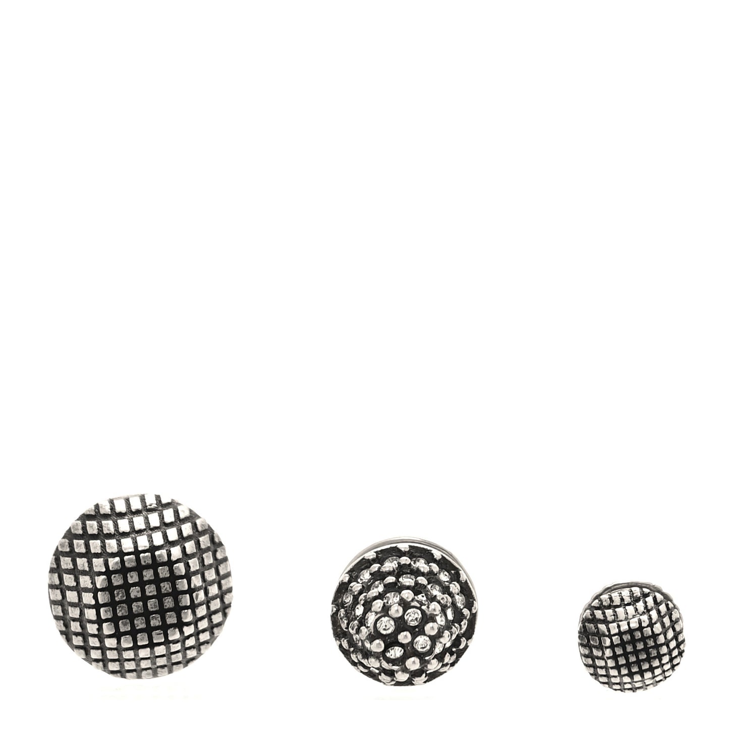 Cagole Set of 3 Mismatched Earrings Antique Silver