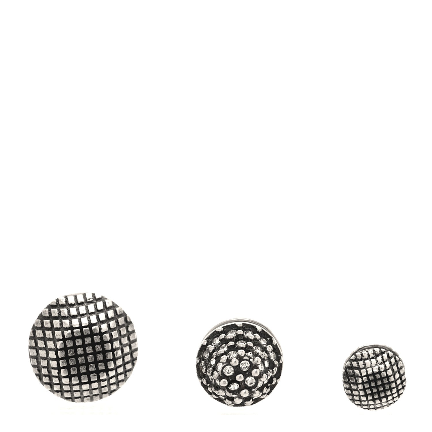 Balenciaga Cagole Set of 3 Mismatched Earrings Antique Silver 1 of 4