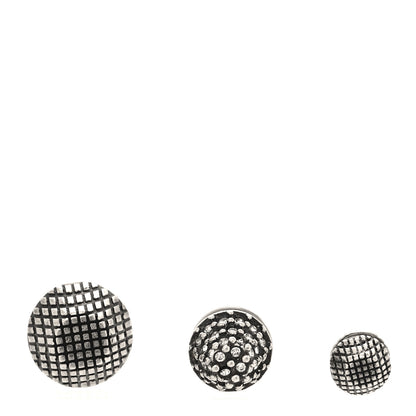 Balenciaga Cagole Set of 3 Mismatched Earrings Antique Silver 1 of 4