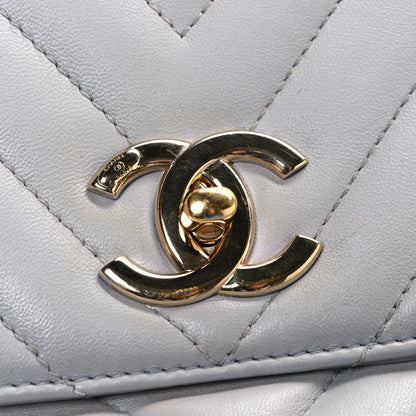 Chanel Lambskin Chevron Quilted Medium Trendy CC Dual Handle Flap Bag Grey 11 of 11