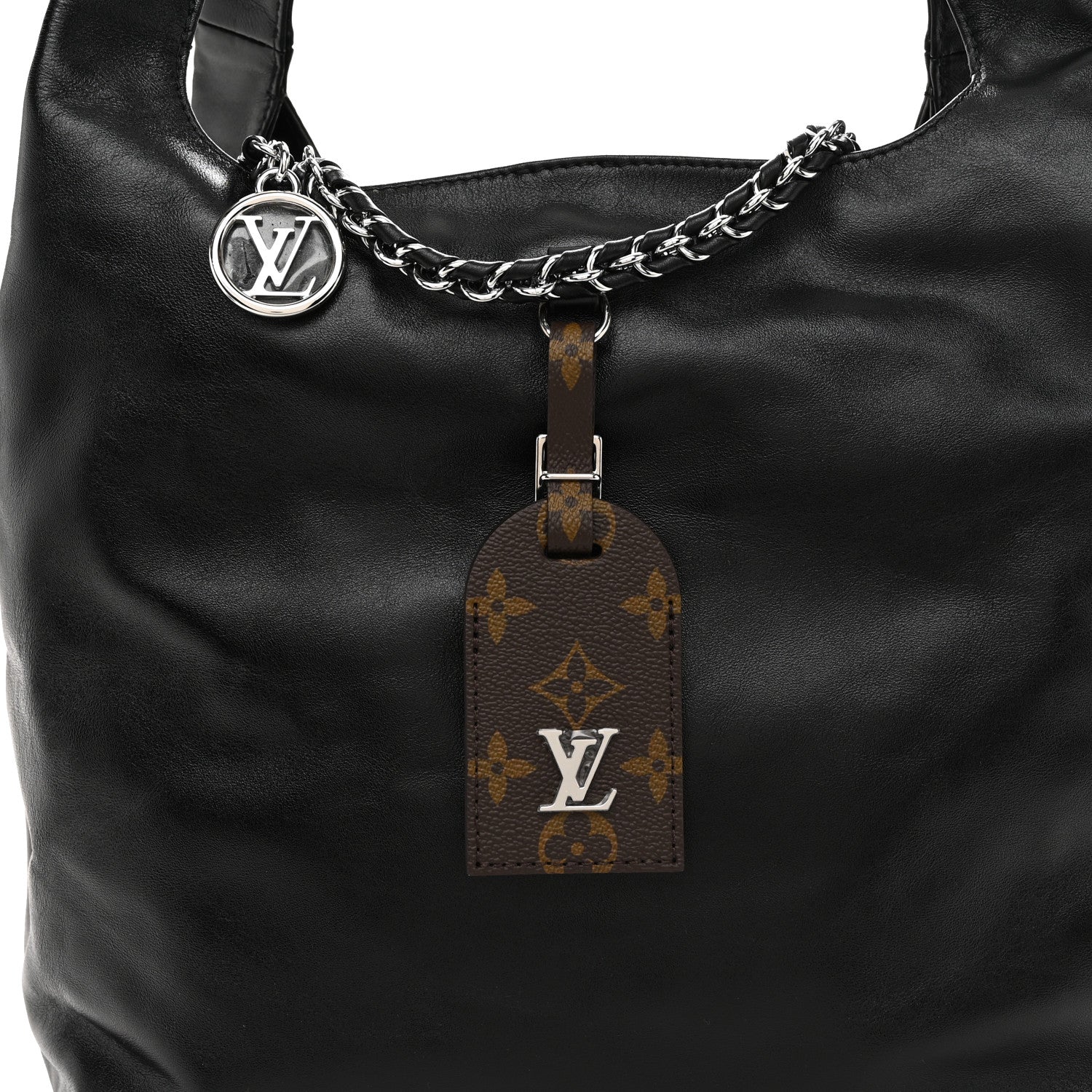 Louis Vuitton Calfskin Monogram Atlantis Vibe MM Black 8 of 10