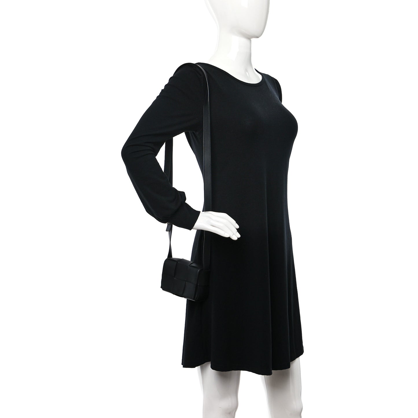 Lambskin Maxi Intrecciato Extra Mini Cassette Crossbody Bag Black