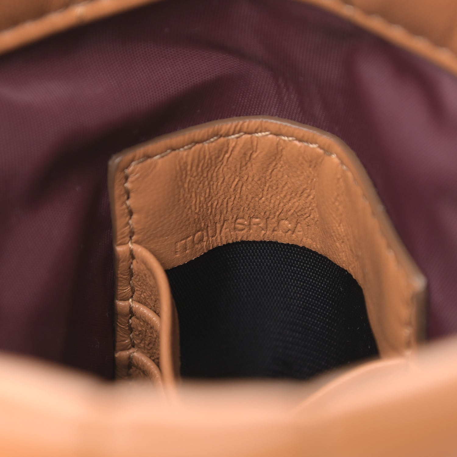 Burberry Lambskin Quilted Micro Lola Bucket Bag Maple Brown 7 of 9