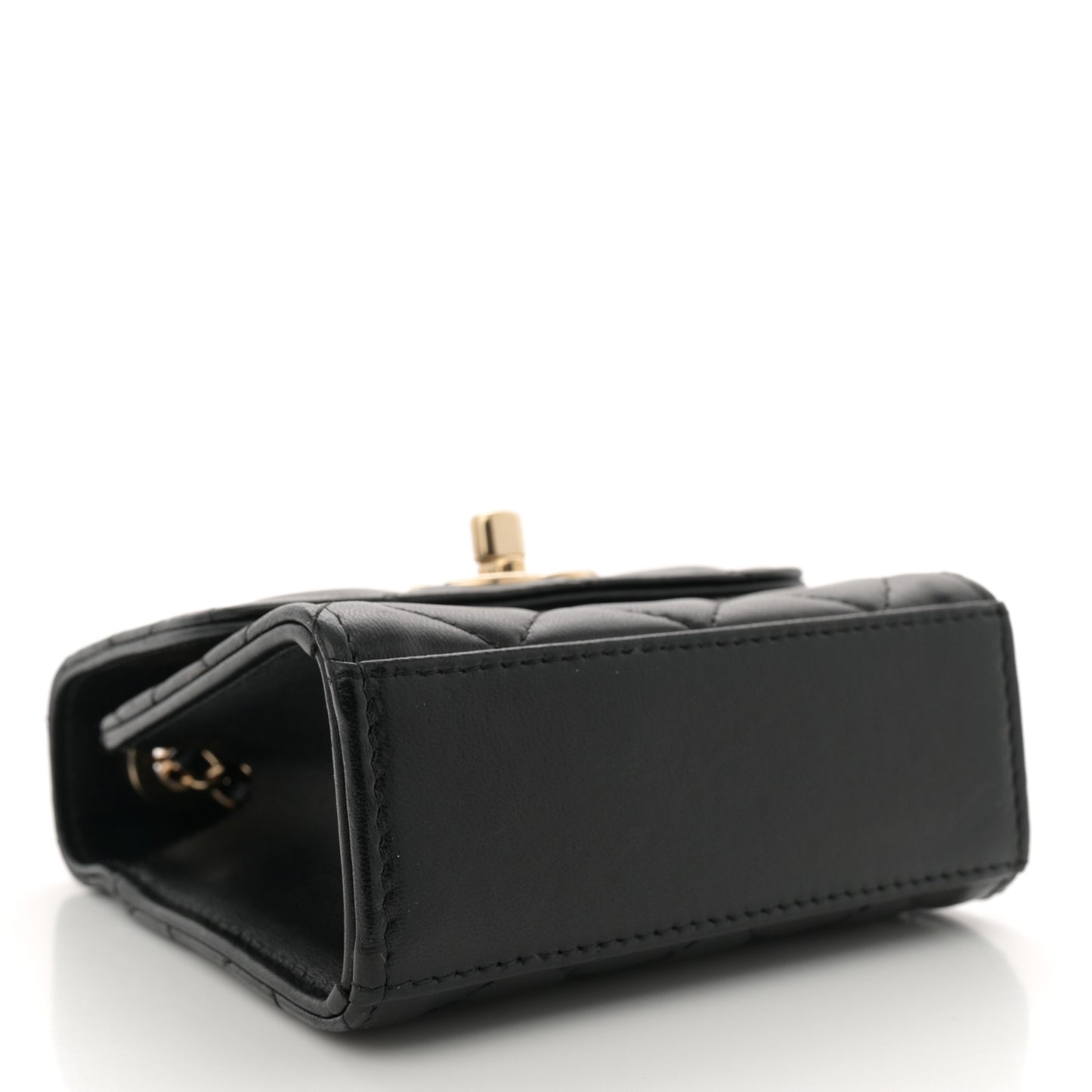 Lambskin Quilted Mini Trendy CC Chain Wallet Black