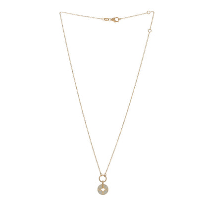 Foundrae 18K Yellow Gold Enamel Petite Champleve True Love Knot Necklace White 3 of 5