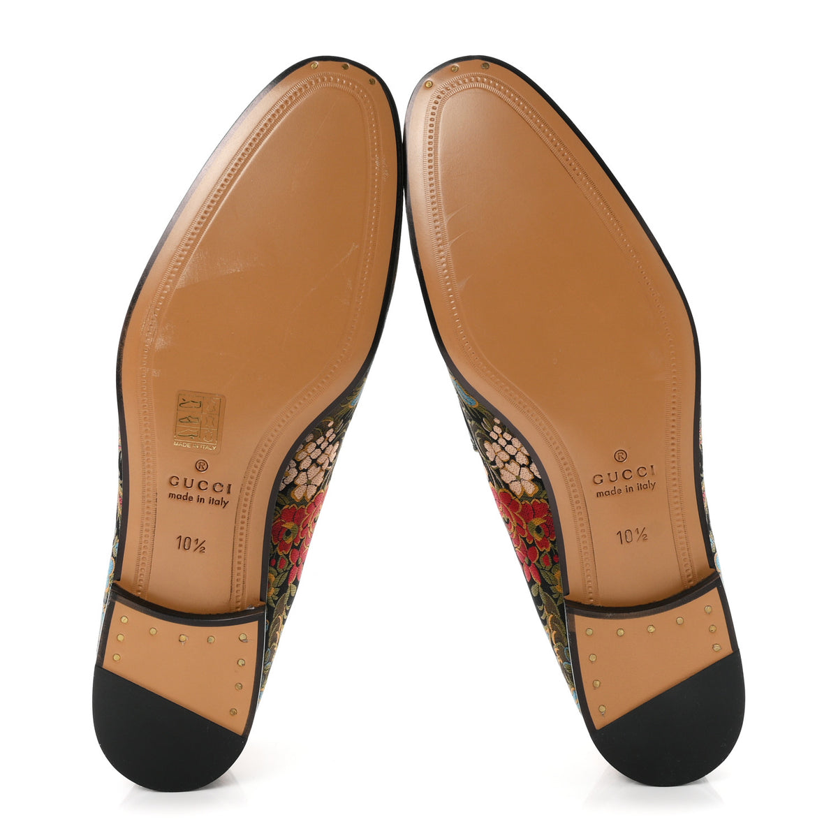 Gucci Jacquard Horsebit Artichoke Flower Mens Jordaan Loafers 10.5 Black Multicolor 6 of 9