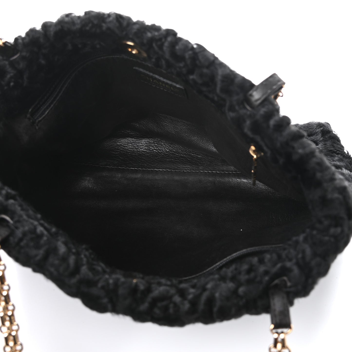 Persian Lamb Fur Shoulder Bag Black