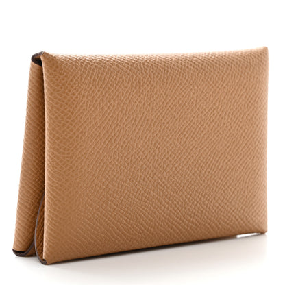 Hermes Epsom Calvi Duo Card Case Biscuit 2 of 6